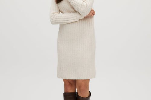 Off White Mock neck sweater dress front