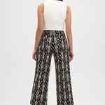 Black Wide leg printed pants back