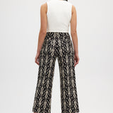 Black Wide leg printed pants back