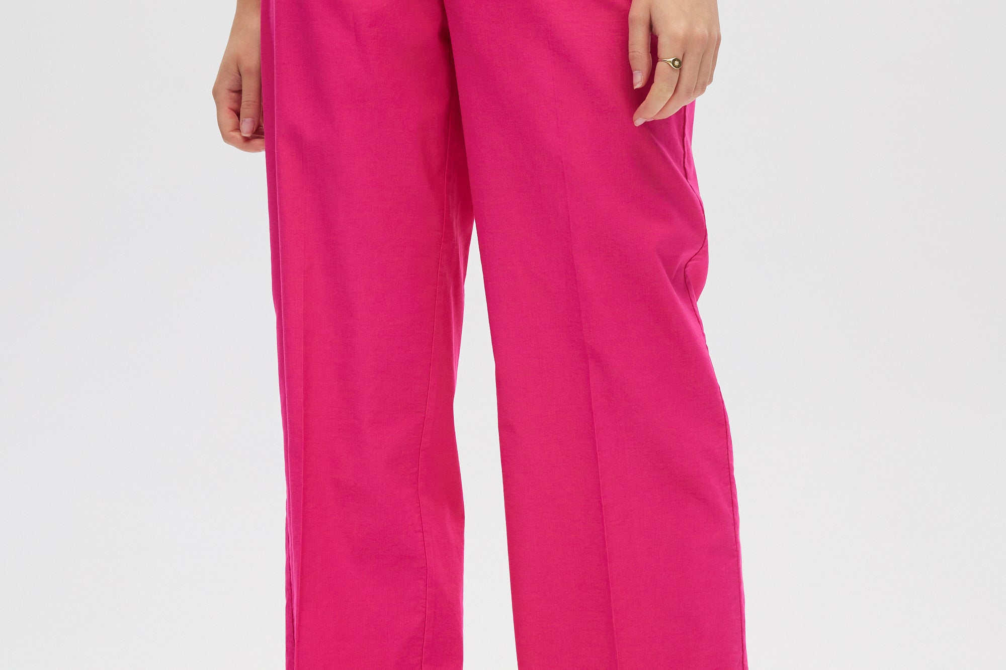 Pink Essential High-Rise Pants close up