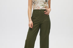 Olive Essential High-Rise Pants front