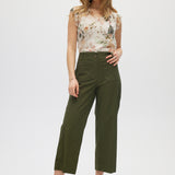 Olive Essential High-Rise Pants front