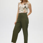 Olive Essential High-Rise Pants side