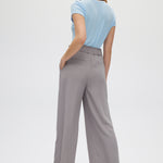 Gray Fluid Wide-Leg Pants back