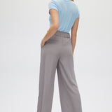 Gray Fluid Wide-Leg Pants back