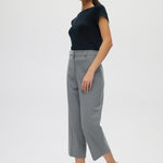 Gray Cropped Wide-Leg Pants side