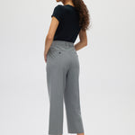 Gray Cropped Wide-Leg Pants back 