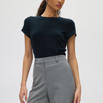 Gray Cropped Wide-Leg Pants front 2