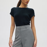 Gray Cropped Wide-Leg Pants front 2