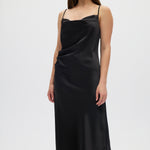 Black Asymmetrical Draped Dress front 2