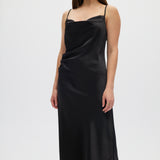 Black Asymmetrical Draped Dress front 2