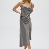 Sea Salt Asymmetrical Draped Dress front