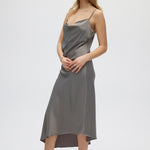 Sea Salt Asymmetrical Draped Dress side