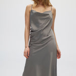 Sea Salt Asymmetrical Draped Dress front 2