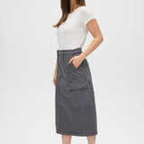 Charcoal Stretch Twill Skirt side