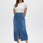 Denim Style Midi Skirt front