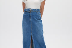 Denim Style Midi Skirt front