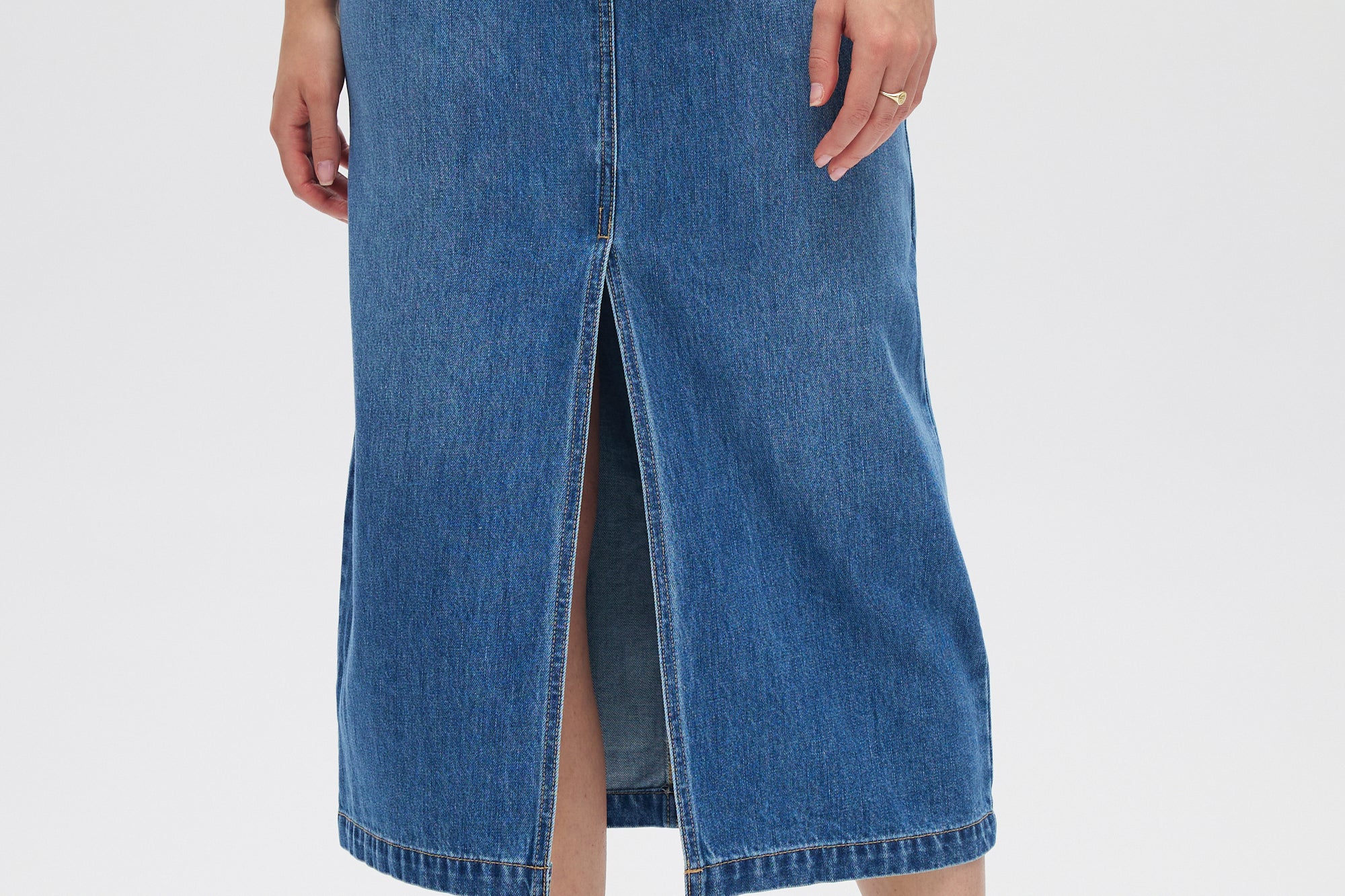 Denim Style Midi Skirt close up