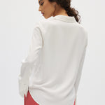Ivory Long Sleeve Button Blouse back