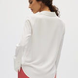 Ivory Long Sleeve Button Blouse back