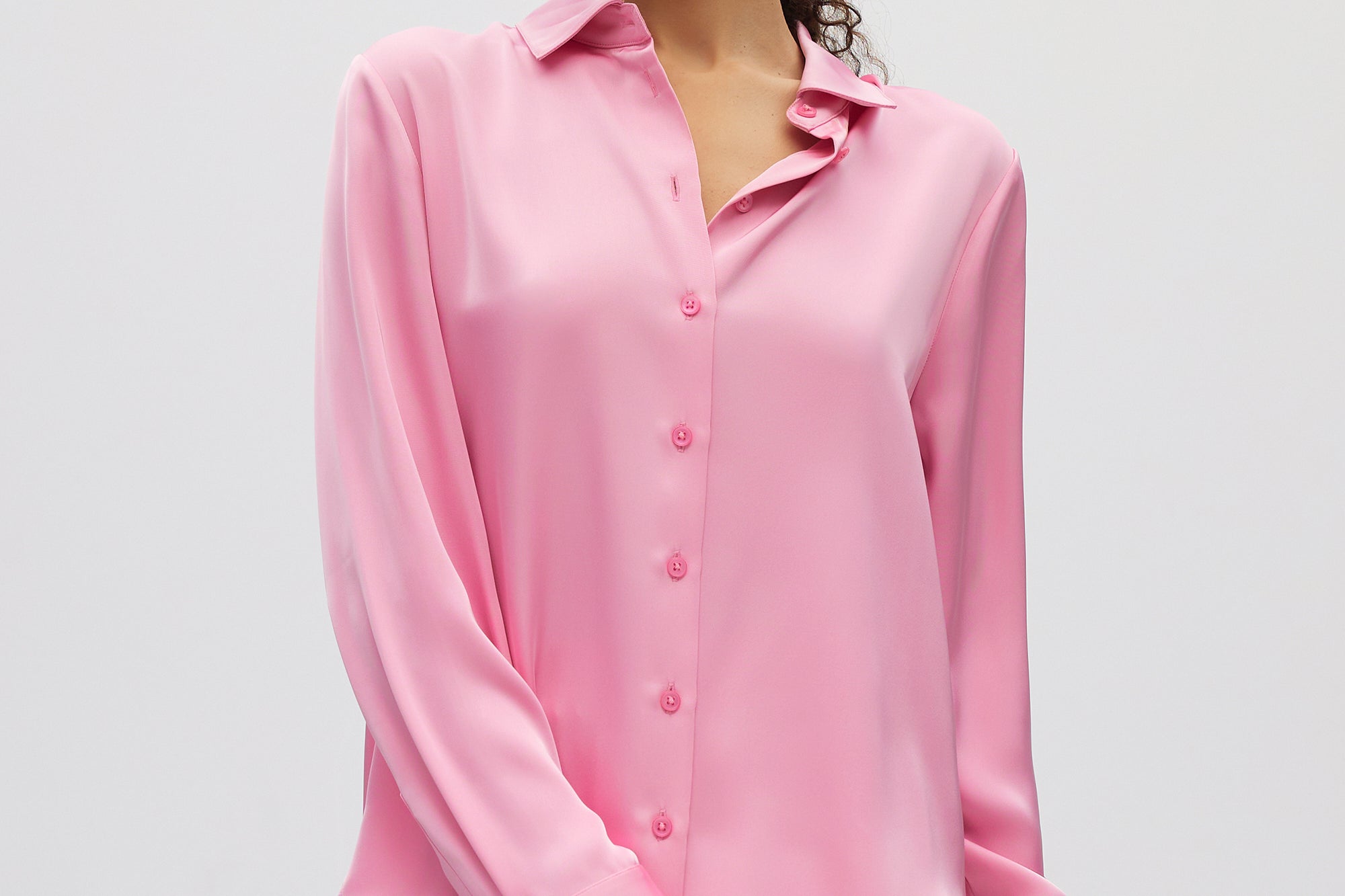 Pink Essential Button-Down Shirt front