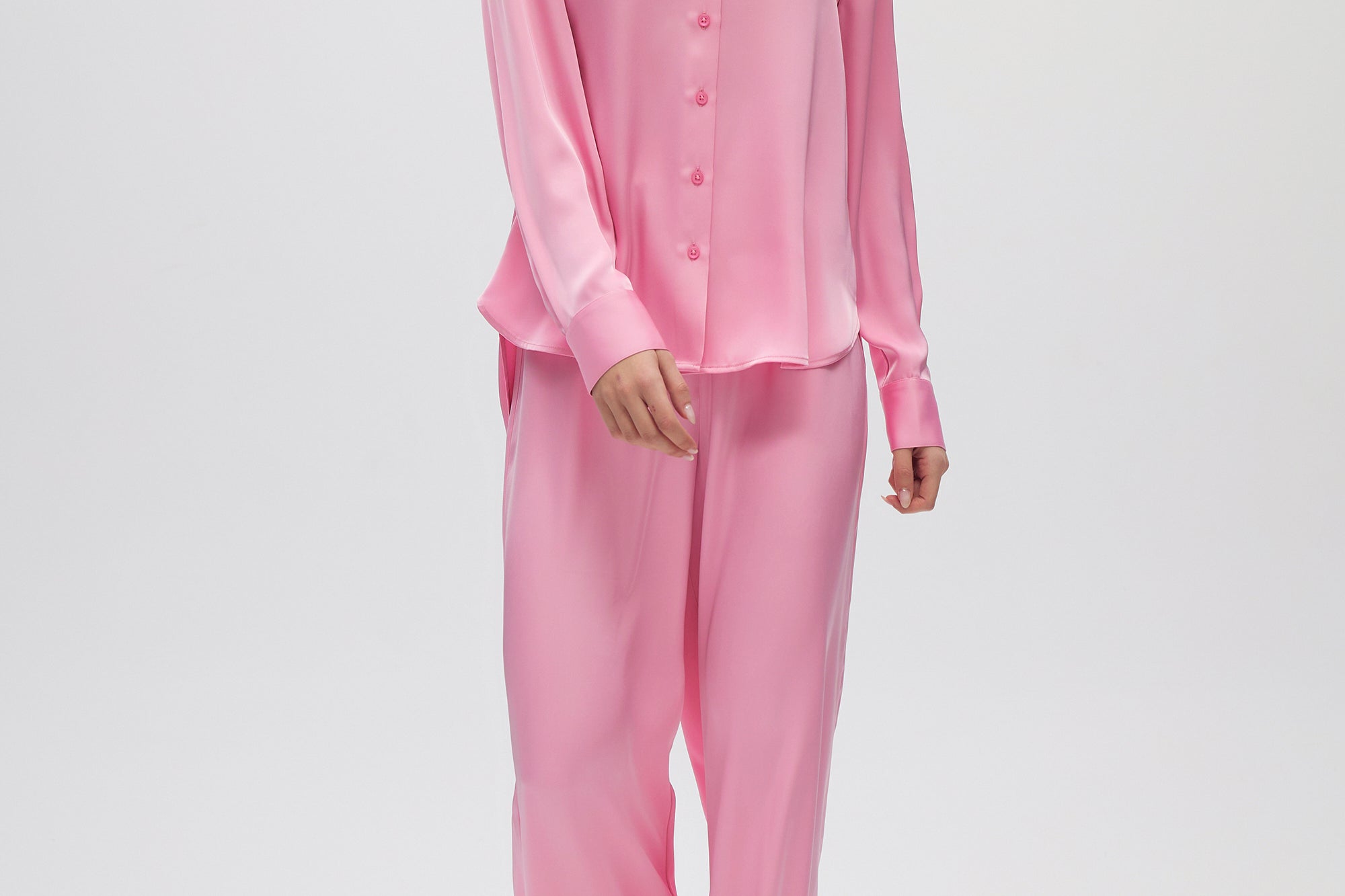 Pink Essential Button-Down Shirt full body