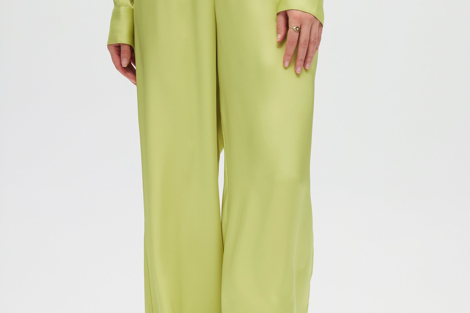 Green Essential Pull-On Pants close up