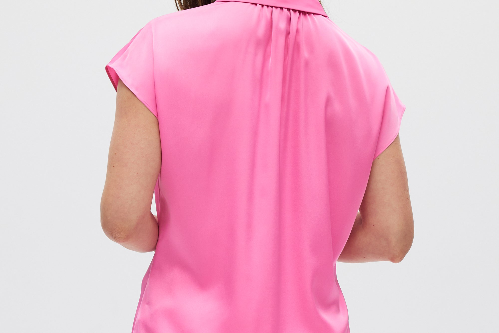 Pink Essential Sleeveless Button Down back