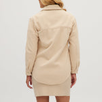 Beige Wool knit Shacket back