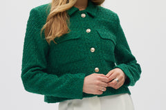 Green Essential Button Jacket front 