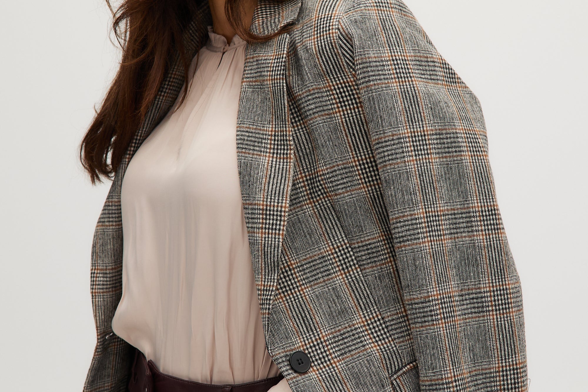 Timeless plaid blazer front 2