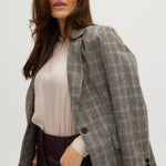 Timeless plaid blazer front 2