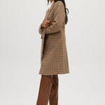 Brown Camel Check Full-length Jacket side