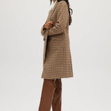 Brown Camel Check Full-length Jacket side