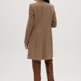 Brown Camel Check Full-length Jacket back