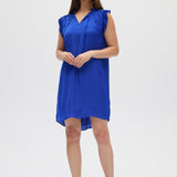 Blue Sleeveless Summer Dress front 