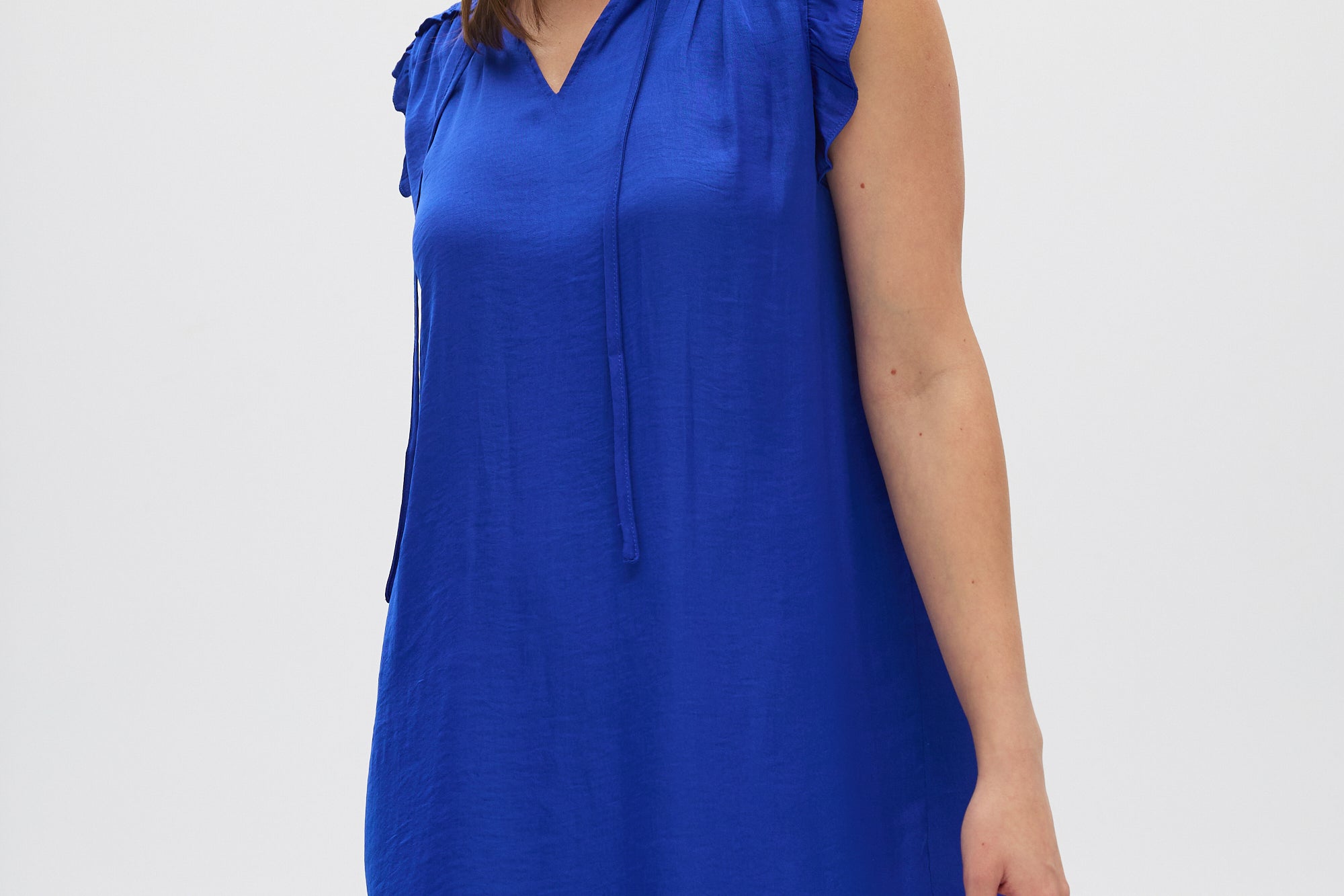 Blue Sleeveless Summer Dress front 2